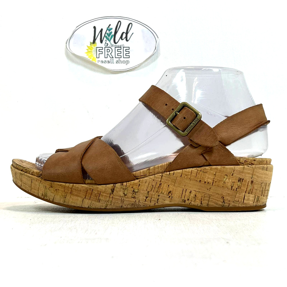 Kork-Ease Myrna Wedge Sandals Shoe - Brown -Women size 7